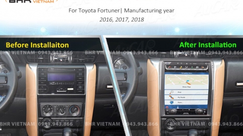 Màn hình DVD Android Tesla Toyota Fortuner 2017 - nay